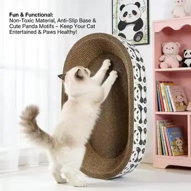 Panda-Pattern Cat Scratcher Bed: Corrugated Cardboard, Rest & Scratch