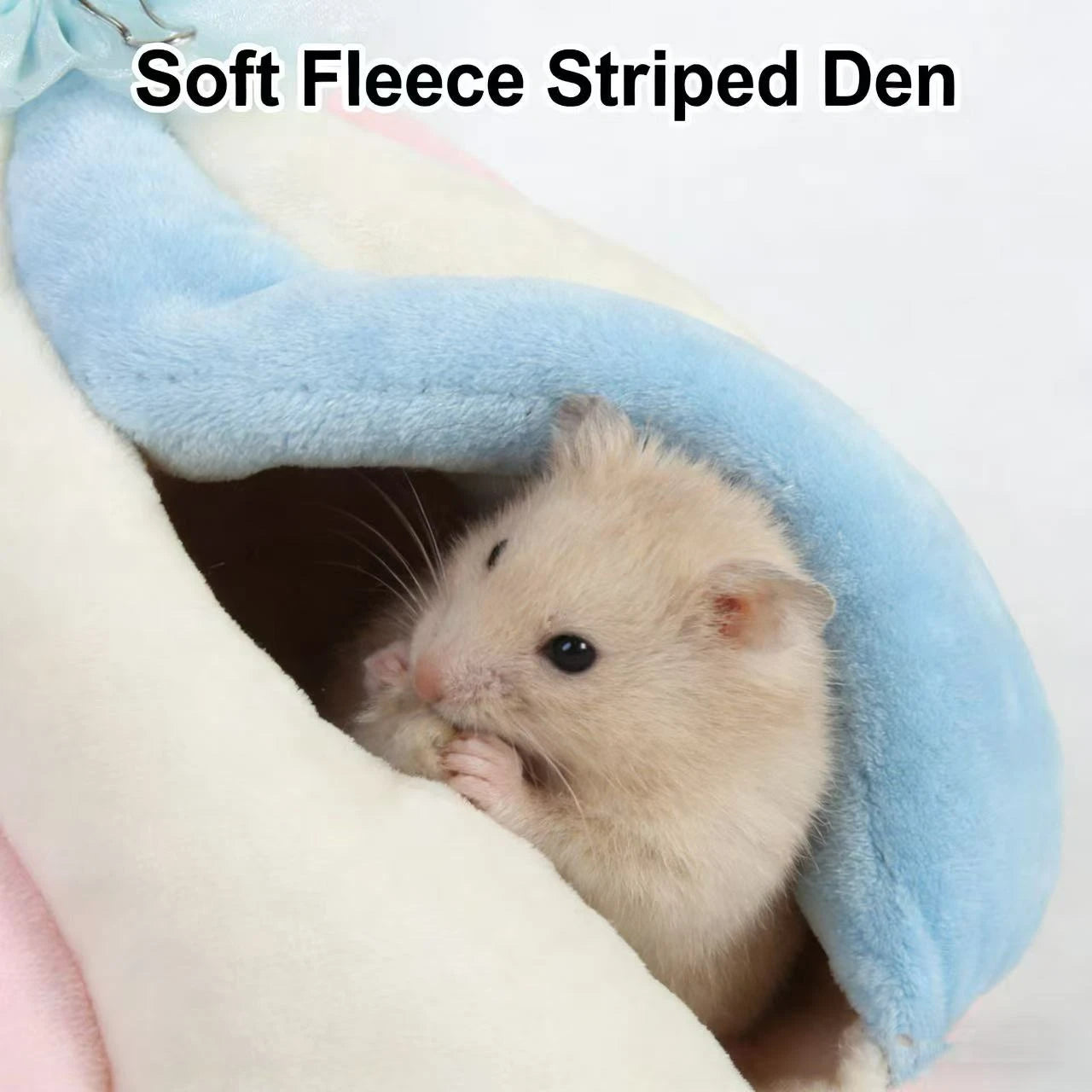 Hang & Rest Hamster Nest for Hamsters - Hanging Plush Pastel Pink/Blue/White Bow Decoration