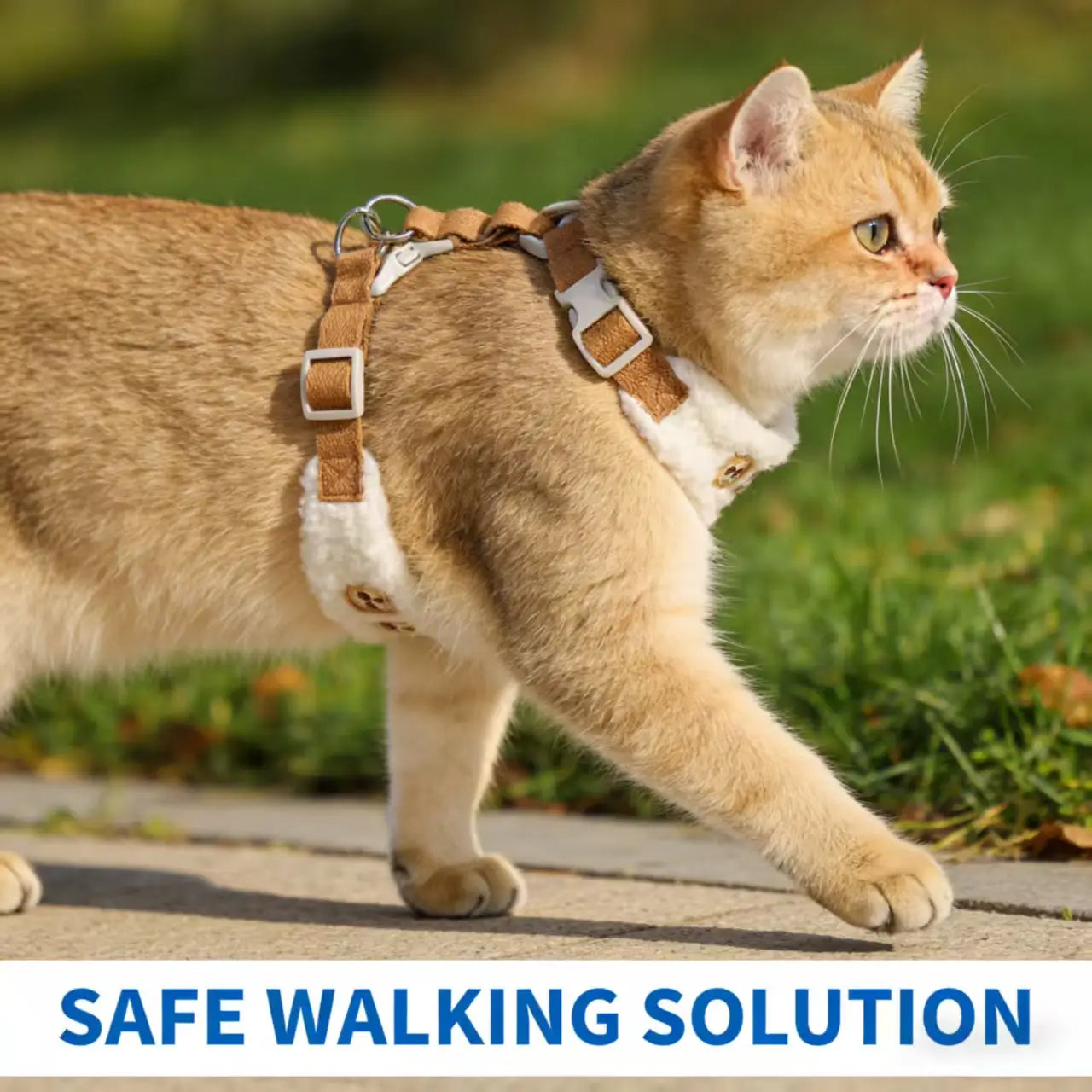 Escape-Proof Cat Harness: Sherpa Lined, Adjustable Design