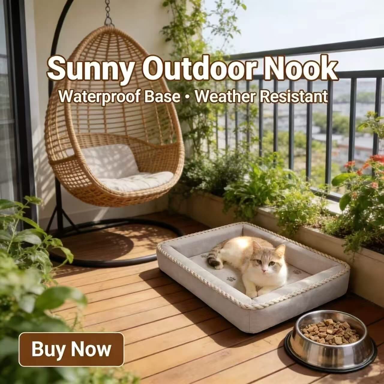 Cozy Pet Bed for Cats- Rope-Trimmed, Paw-Print Pattern, Soft Fabric, Light Gray, All-Season