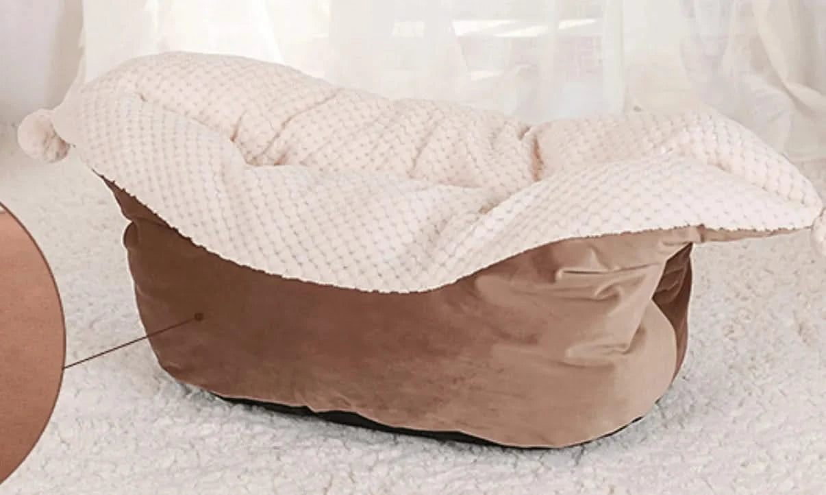 Cozy Deep Sleep Boat-Shape Pet Bed for Small Dogs and Cats