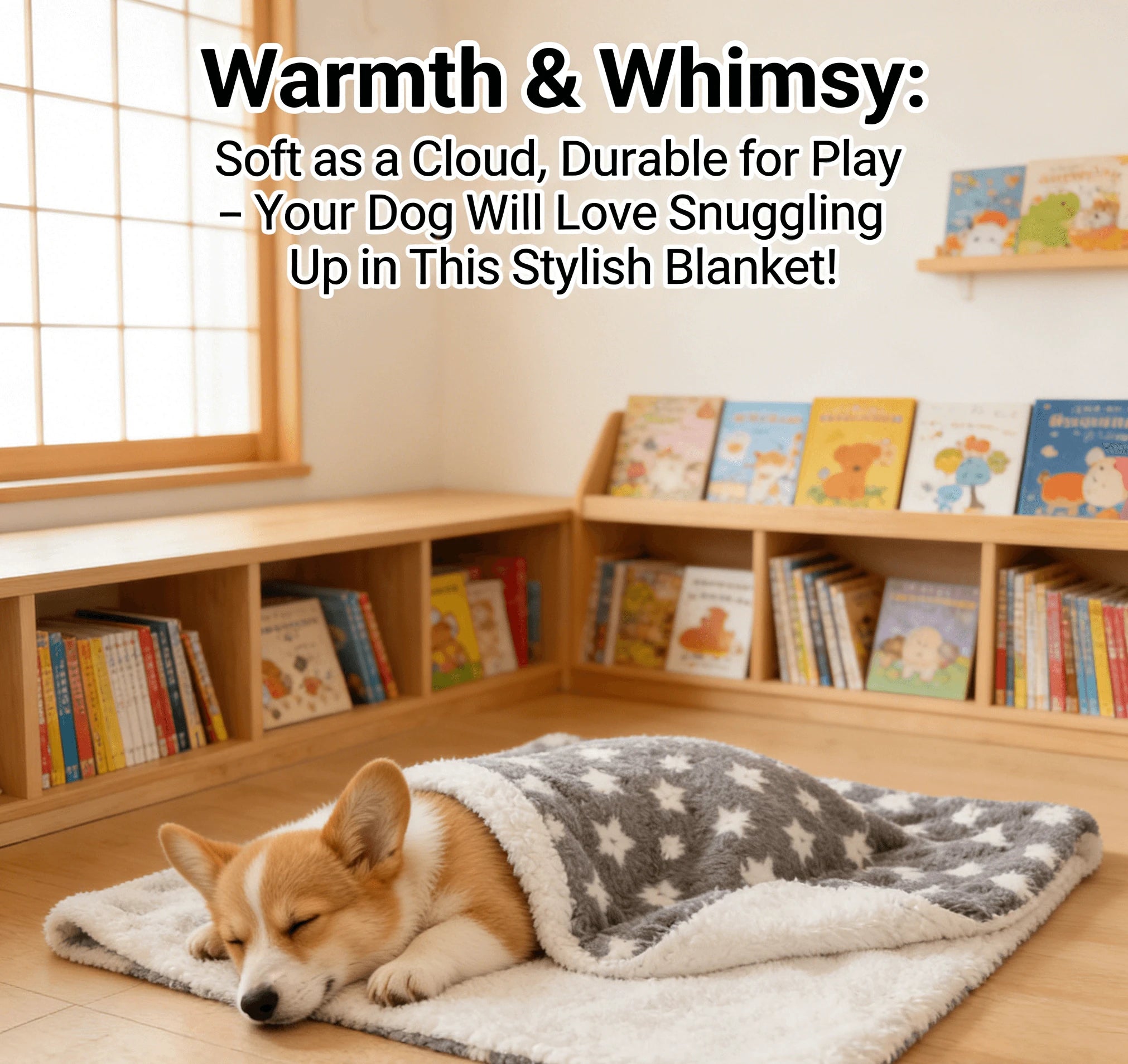 Cozy Pet Blanket:,Soft Fabric, Bear-Strawberry Print,Warm Rest Cover for Dogs