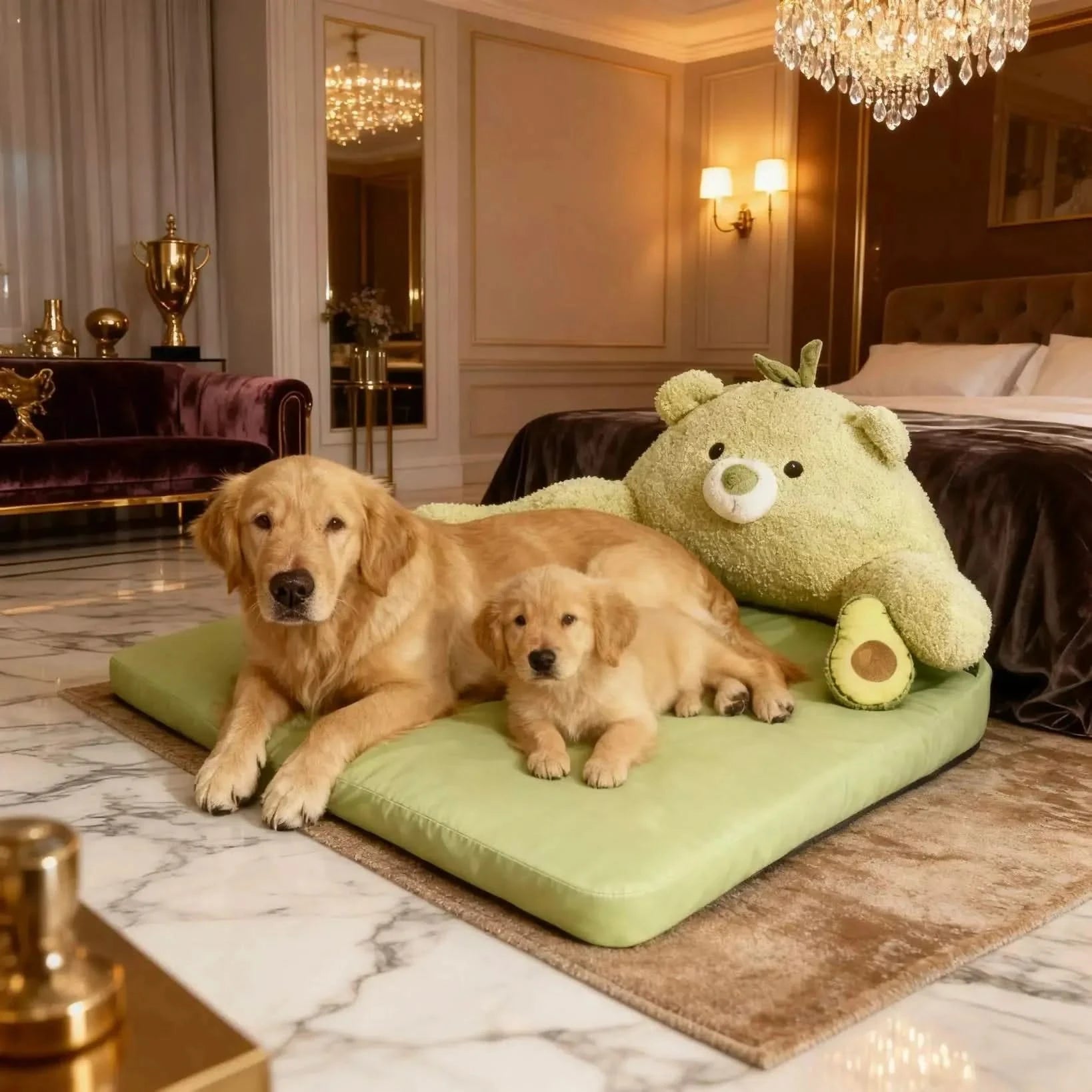 Avocado Sofa Dog Bed for Small Dogs, Cute Pet Bed Round Washable Plush Bed.