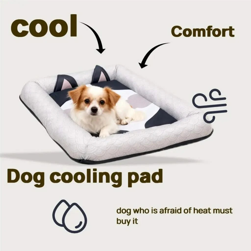 Ice Silk for Dog Cooling Bed Washable Dog Bed Cushion Mat with Non-slip