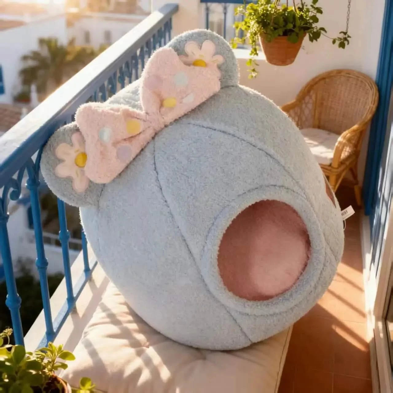 Winter Warm Enclosed Plush Teardrop Shape Pet Nest Hygiene Maintenance