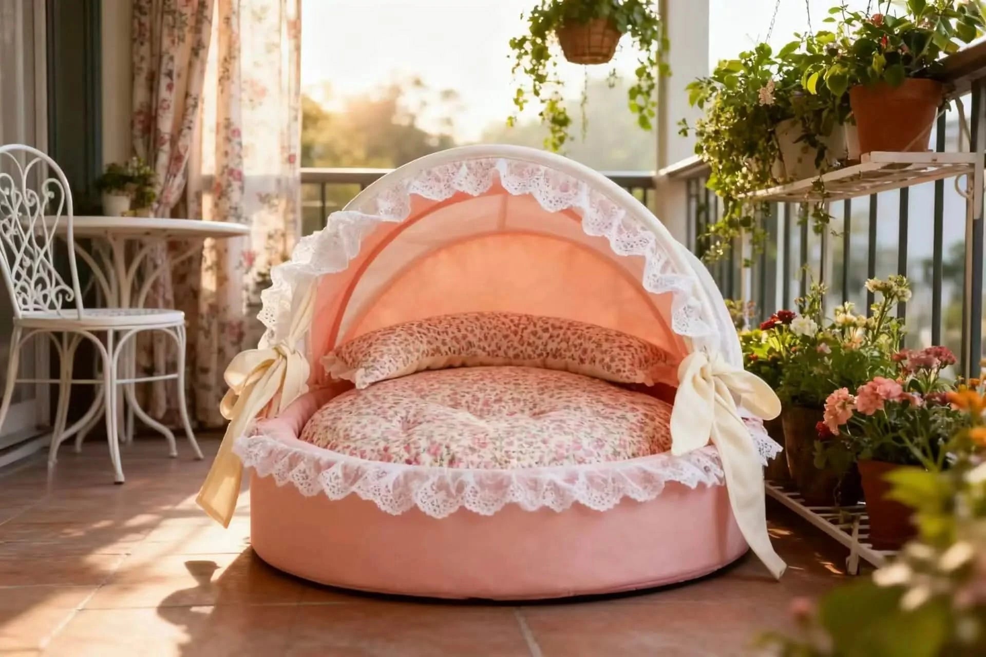 New Season Pet Bed Princess Style Washable Dog Basket House Removable Cushion.