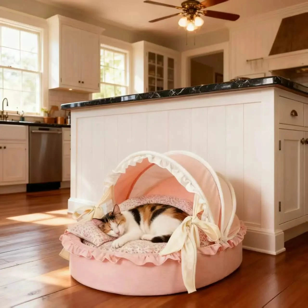 New Season Pet Bed Princess Style Washable Dog Basket House Removable Cushion.