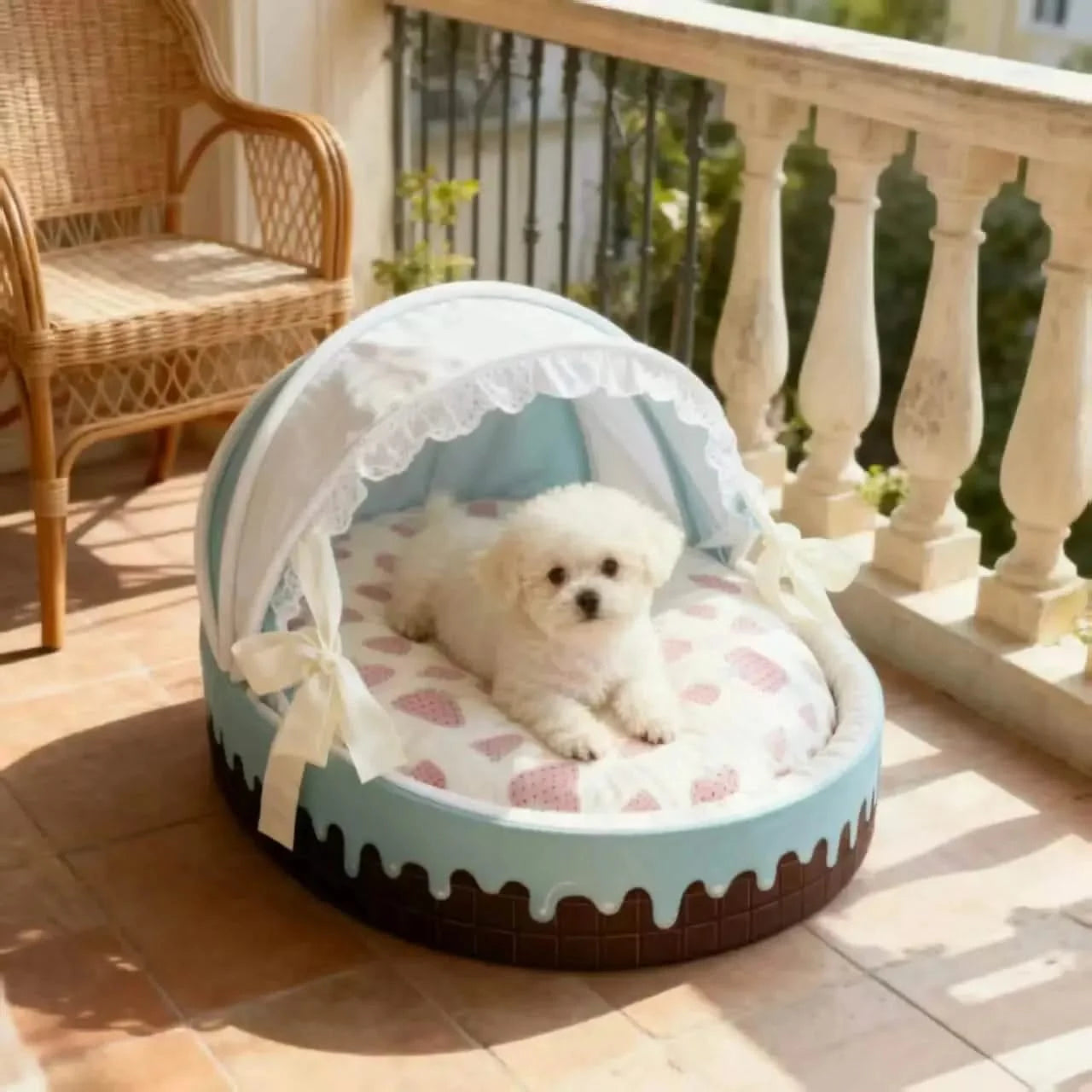 Indoor Dog Kennel Soft Playpen Booth Dogs Villa Luxury Small Dogs Cradle Beds Sleeping Teddy Large Doghouse Pets Supplies.
