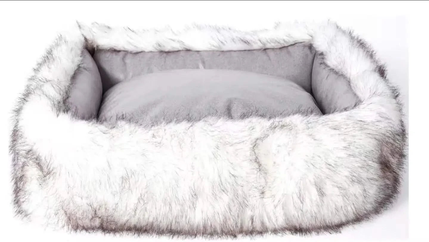 Square Pet Bed Plush Pet Bed Winter Thickened Pad House for Pet Bed Pet Sofa for Pet Sleeping Bed Sofa Removable Mat.