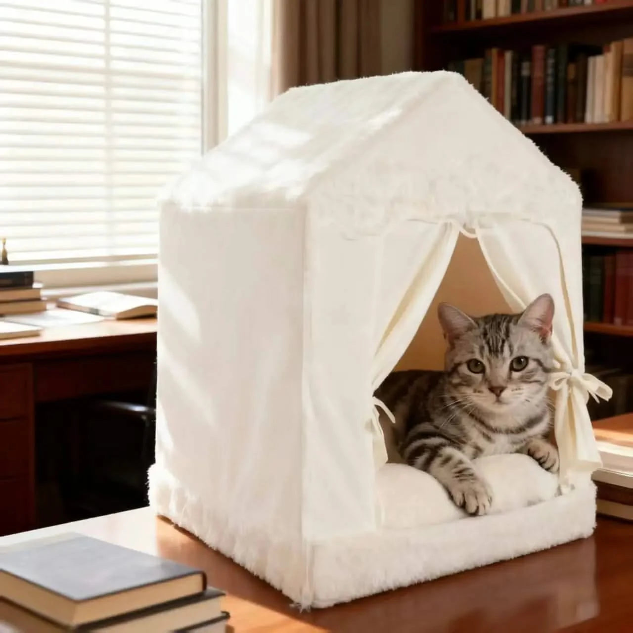 Easy Clean & Maintenance:The bed's easy-clean material makes upkeep a breeze, keeping your pet's space hygienic.