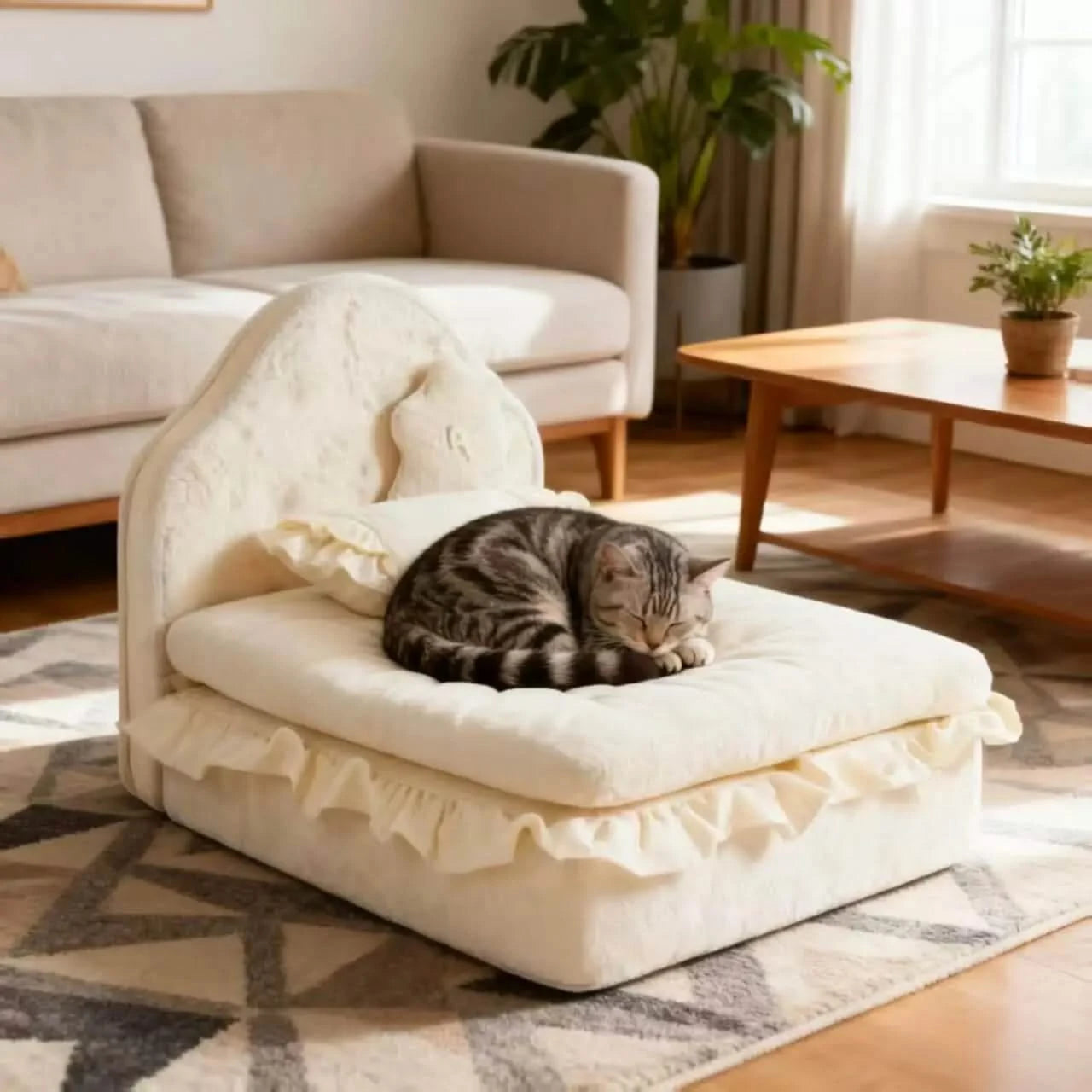 Easy Clean & Maintenance:The bed's easy-clean material makes upkeep a breeze, keeping your pet's space hygienic.