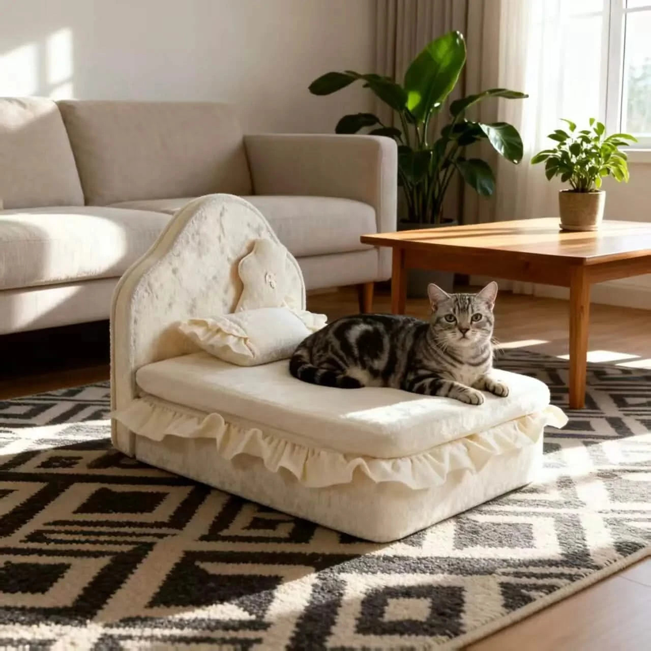 Easy Clean & Maintenance:The bed's easy-clean material makes upkeep a breeze, keeping your pet's space hygienic.