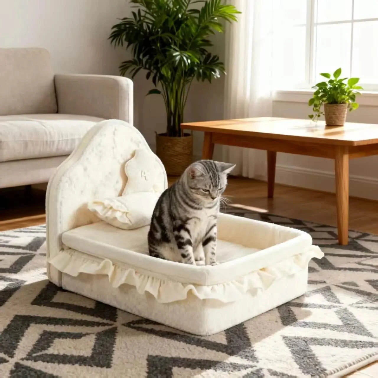 Easy Clean & Maintenance:The bed's easy-clean material makes upkeep a breeze, keeping your pet's space hygienic.