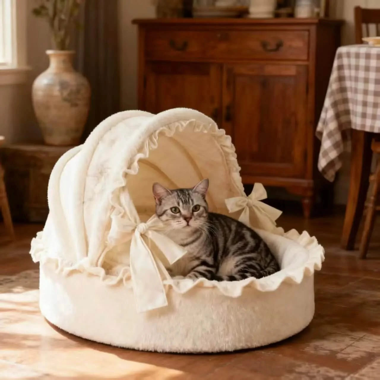New Season Pet Bed Princess Style Washable Dog Basket House Removable Cushion.