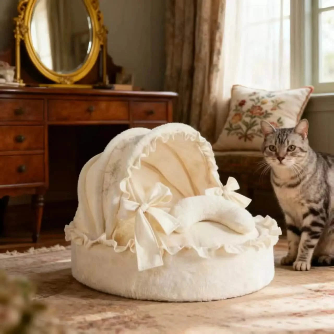 New Season Pet Bed Princess Style Washable Dog Basket House Removable Cushion.