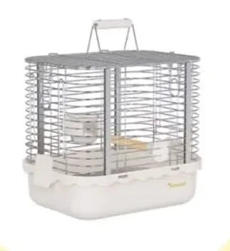 Durable Stainless Steel Portable Bird Carrier Travel Cage with Perch & Bowls