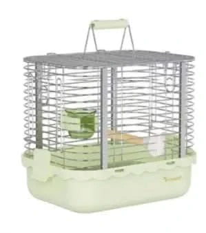Durable Stainless Steel Portable Bird Carrier Travel Cage with Perch & Bowls