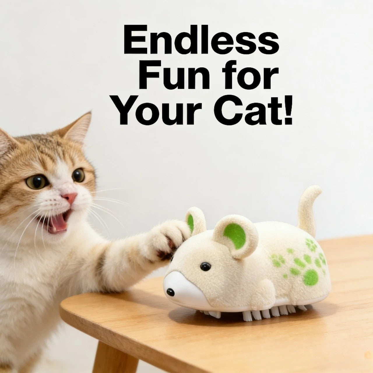 Automatic Moving Realistic Plush Hamster Cat Toy for Cats, Interactive