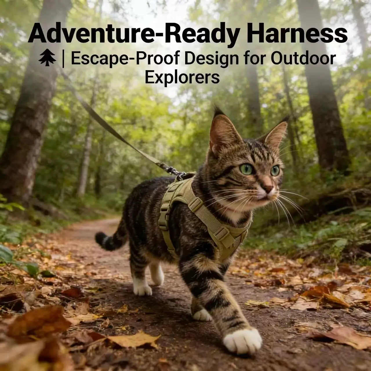 Escape-Proof Cat Harness & Leash - Breathable Mesh Lining, Anti-Chafe