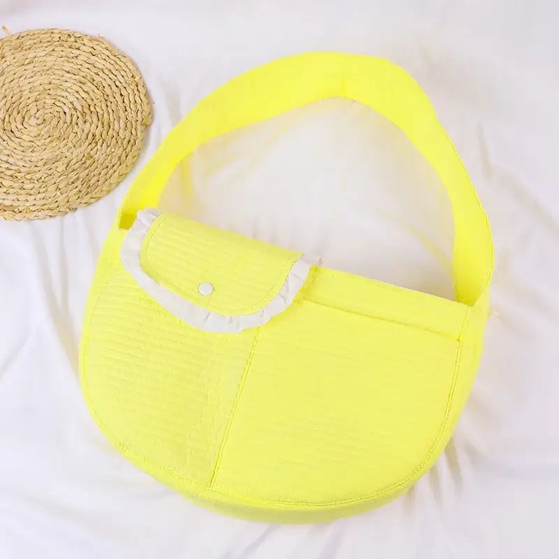 2-in-1 Cozy Portable Pet Carrier & Bed for Cats, Ribbed Fabric Cream White