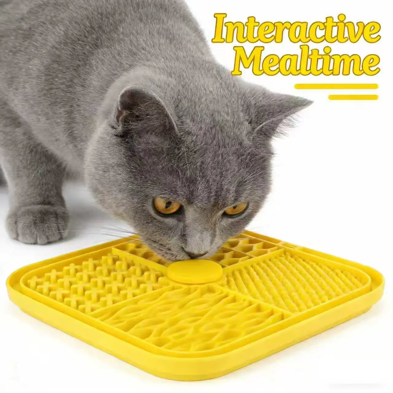 Slow-Feeding Cat Mat: Interactive Mealtime, Silicone Surface