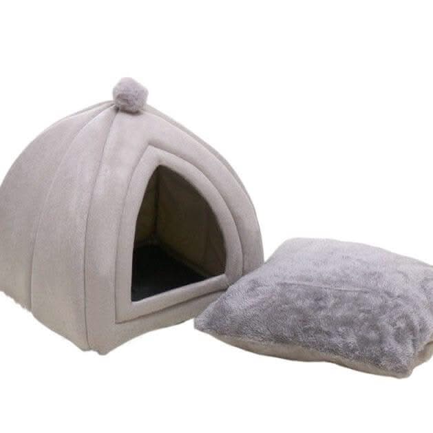 Warm-Retreat Chinchilla House for Chinchillas - Gray Dome, Plush Material, Included Pillow