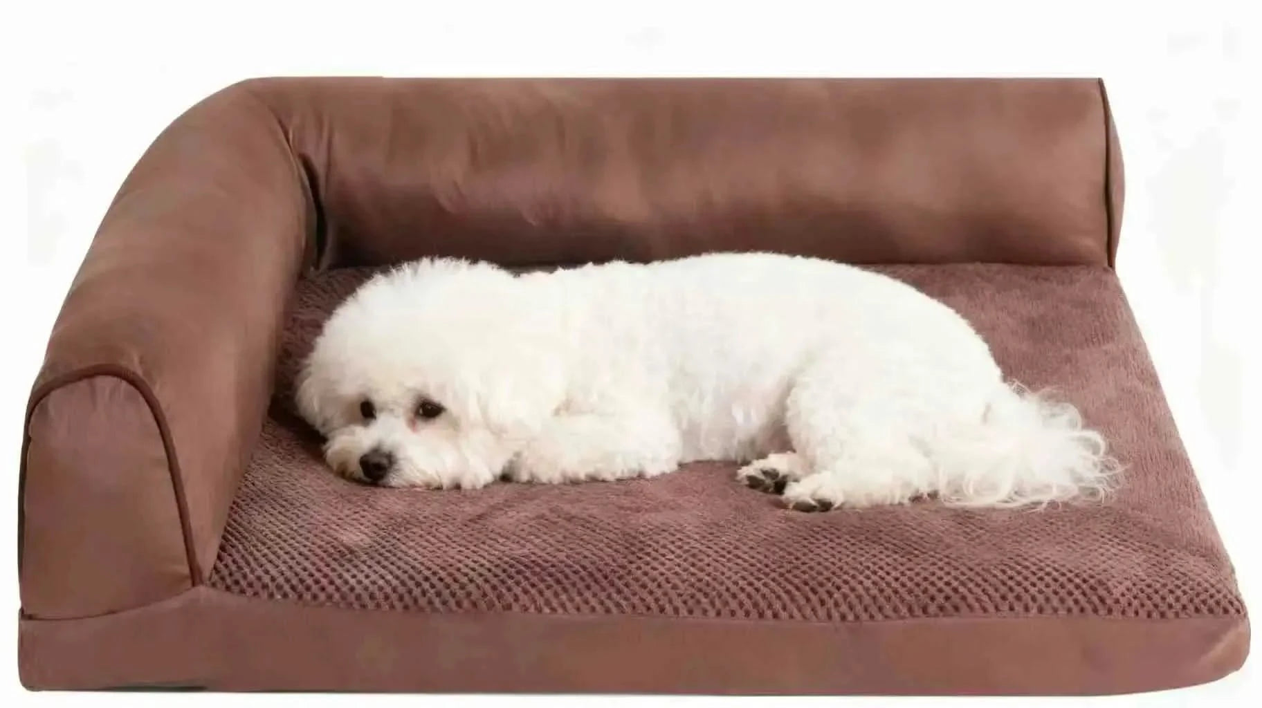 Pet Dog Bed Soft Cushion L Shaped Square Pillow Machine Washable Cover And Detachable Mat Cat House For Puppy Medium Large Dog.