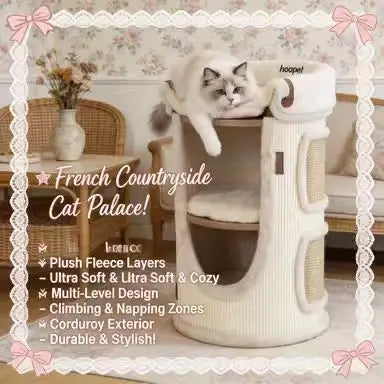 Multi-Layer Cat Scratcher House: Rest & Scratch, Hideaway, Soft Surface (Beige)