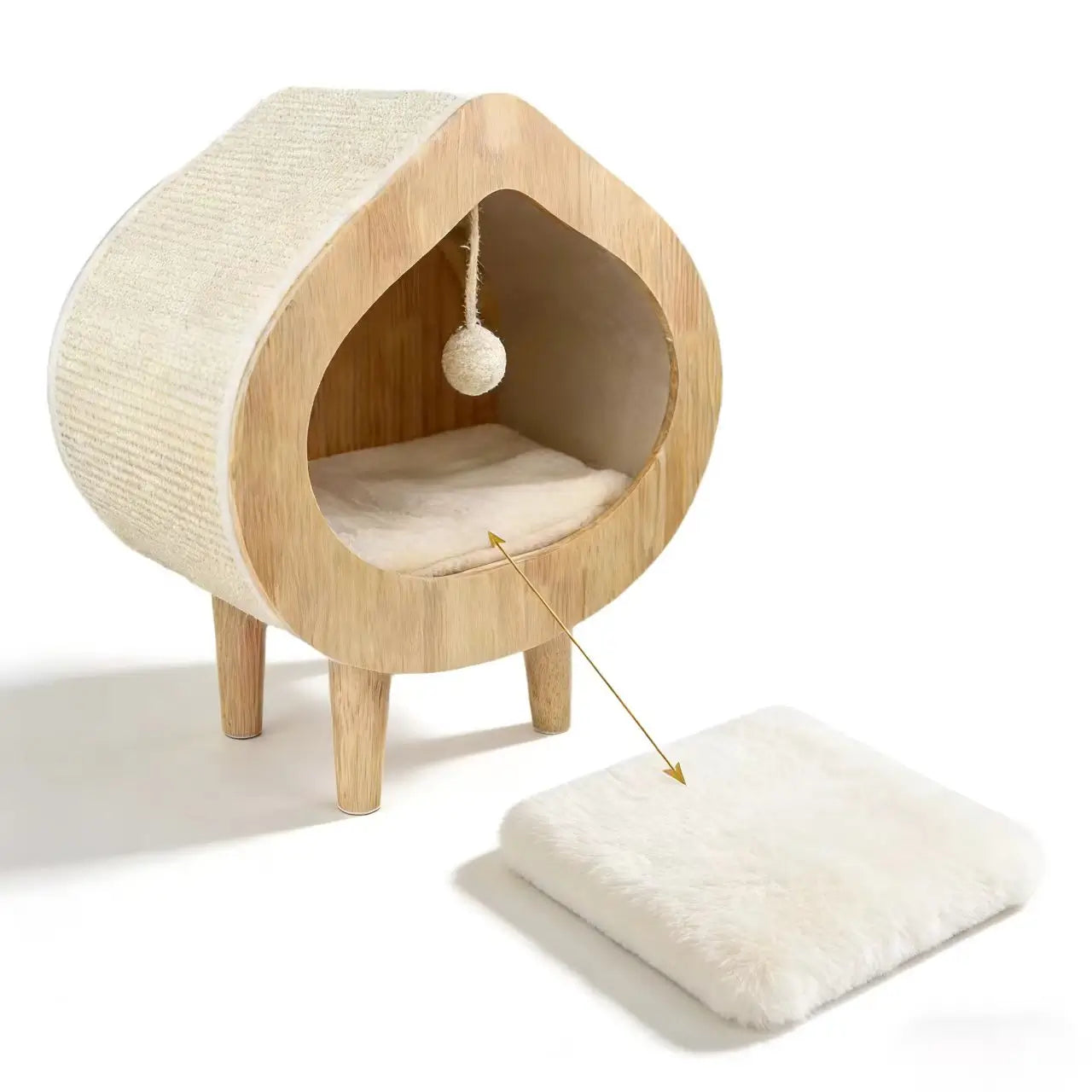 Warm Soft Cat Mat Easy Clean for Solid Wood Cat Houses