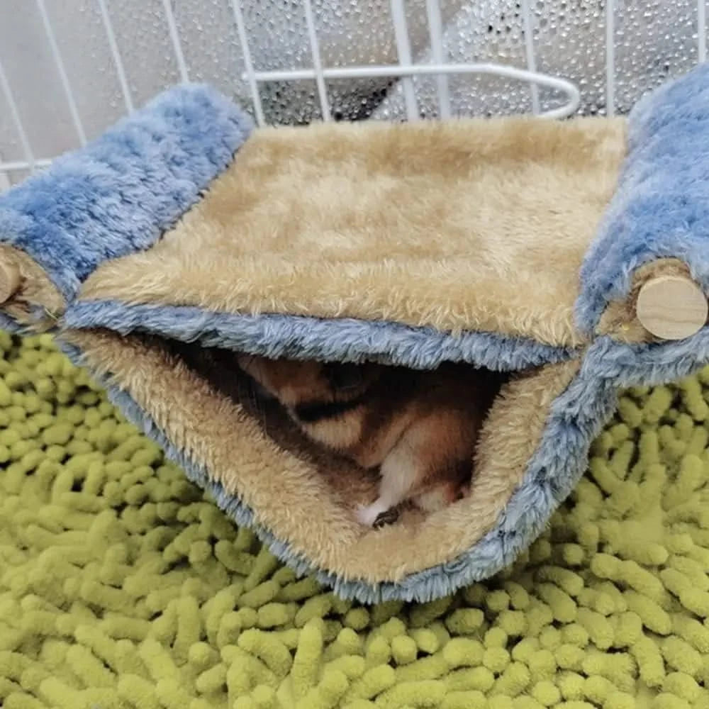 Plush Fleece Small Pet Hammock Hideaway Bed for Rats, Guinea Pigs, Hamsters, Chinchillas
