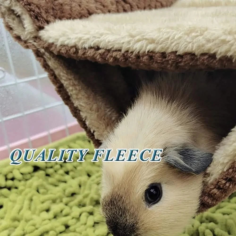 Plush Fleece Small Pet Hammock Hideaway Bed for Rats, Guinea Pigs, Hamsters, Chinchillas