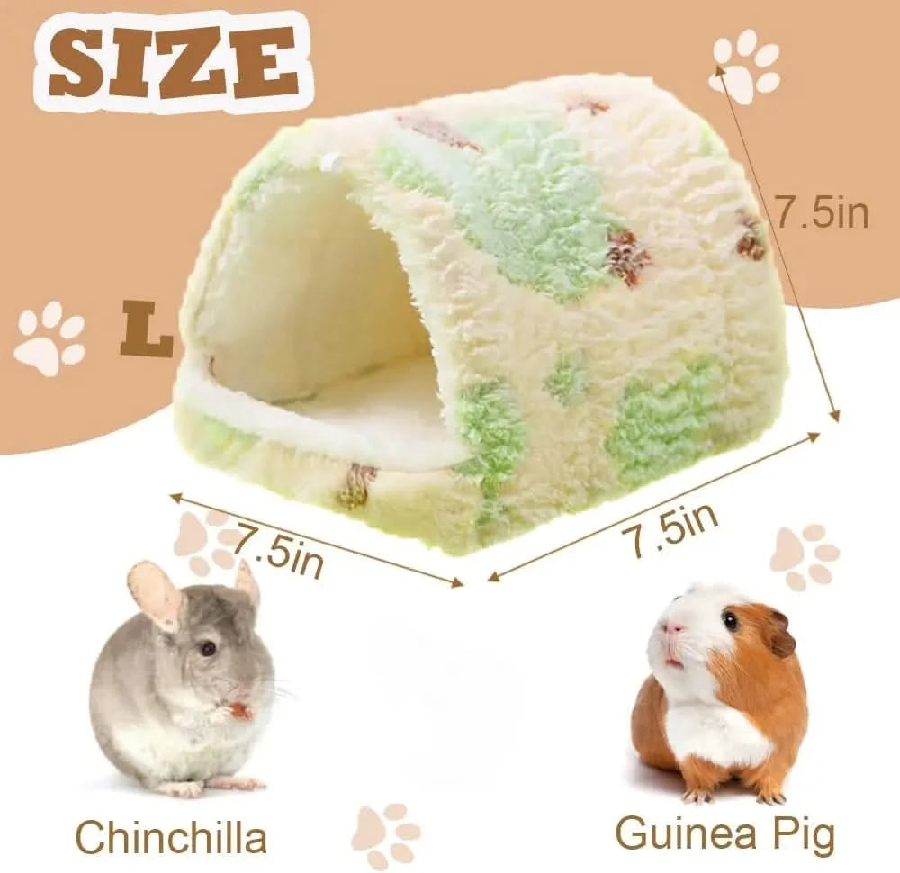 Plush 2-Pack Small Animal Hideouts: Cozy Hammock Beds for Hamster, Guinea Pig