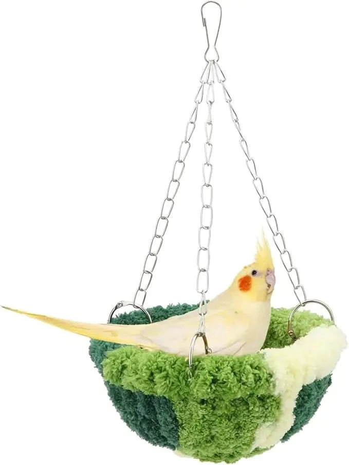 Wontee Soft Flannel Bird Nest Bed: Hanging Hammock for Small Parrots