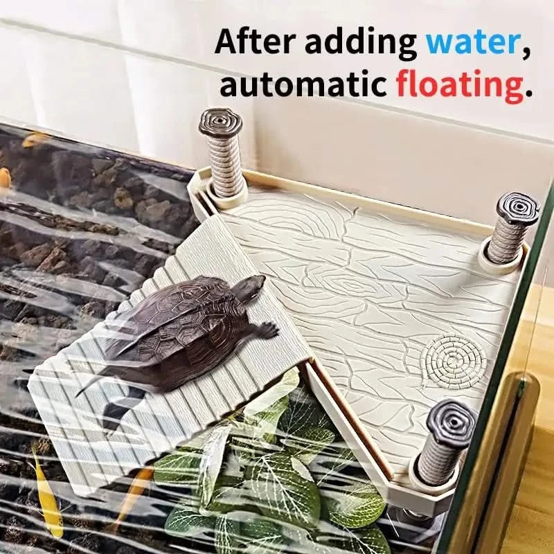 Premium Shatter-Resistant Turtle Tank with Basking Platform & Easy Drainage System