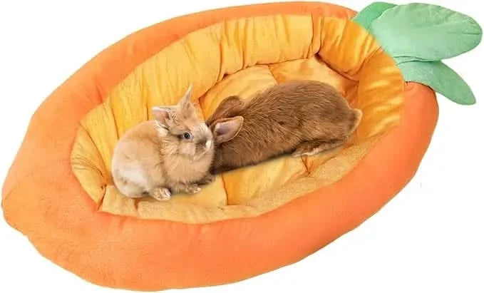 Cozy Carrot Shape Small Pet Bed - Soft, Washable, Snug Hideaway for Rabbits