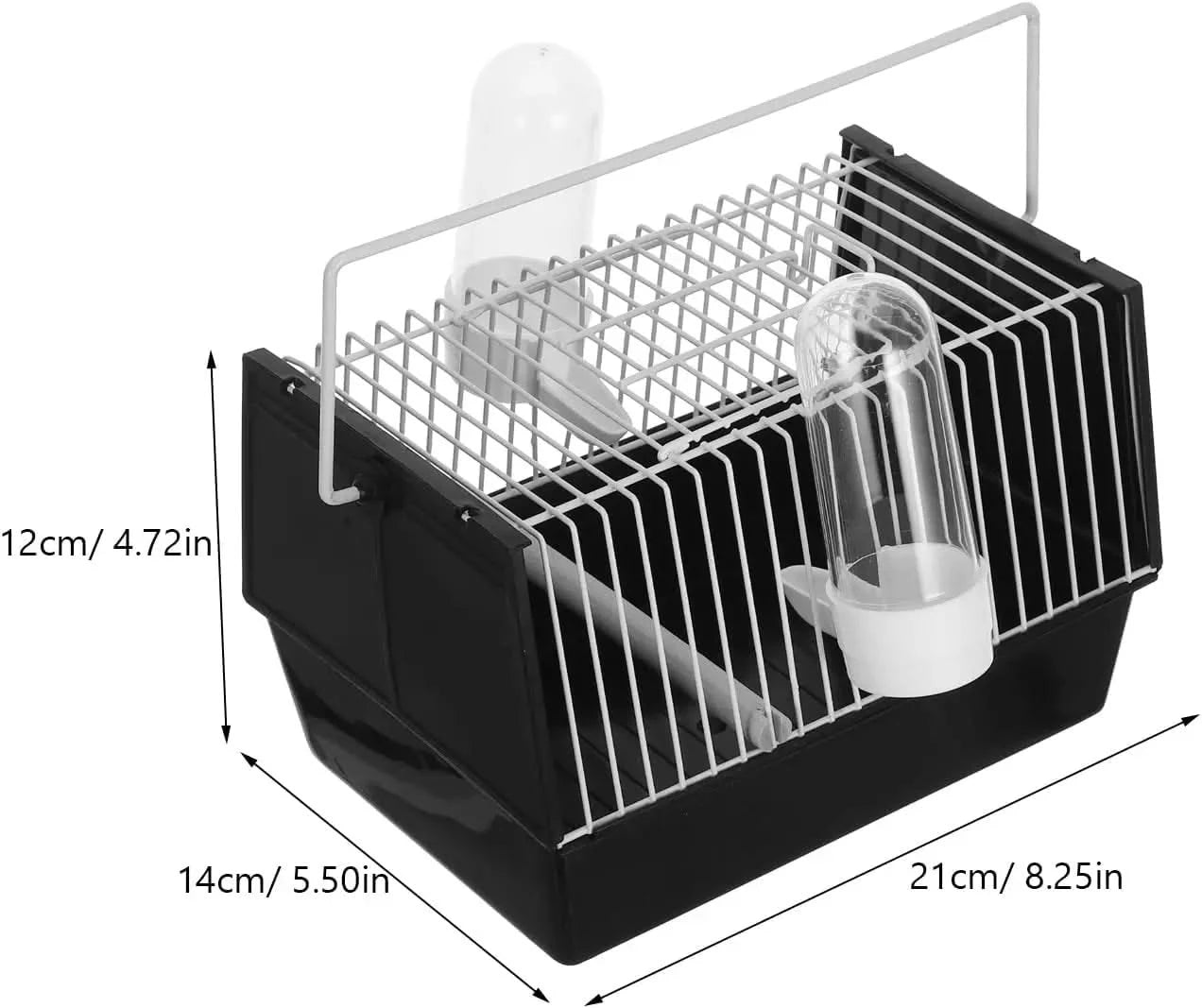 Compact Portable Bird Travel Cage for Small Parrots Parakeets Finches Handheld Carrier