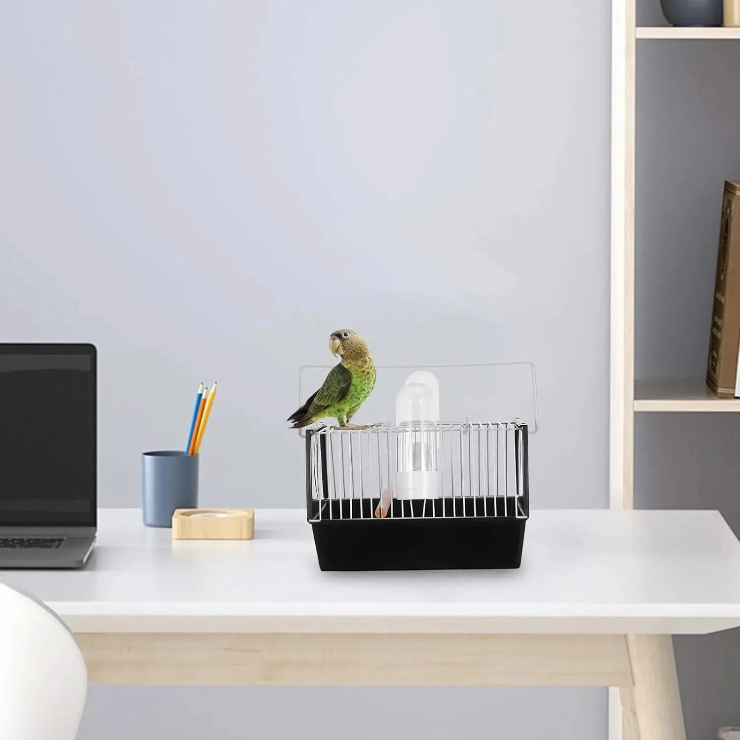 Compact Portable Bird Travel Cage for Small Parrots Parakeets Finches Handheld Carrier