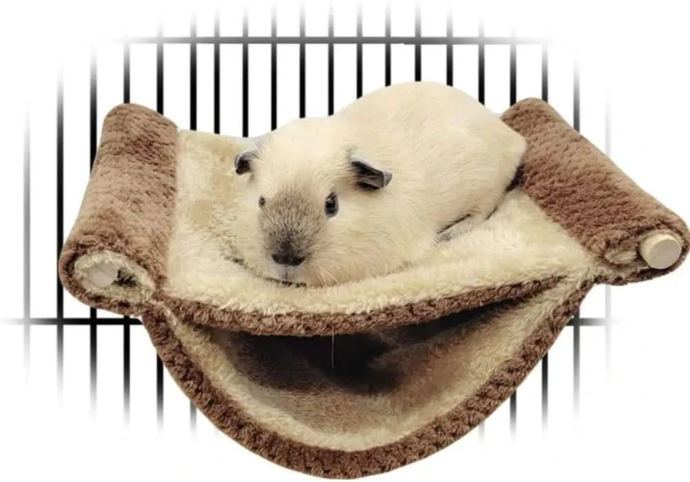 Plush Fleece Small Pet Hammock Hideaway Bed for Rats, Guinea Pigs, Hamsters, Chinchillas