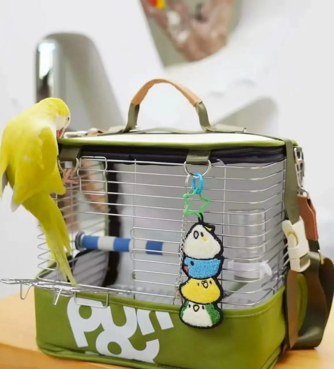 Wingle 4-in-1 Compact Bird Carrier Backpack Travel Cage for Small Parrots
