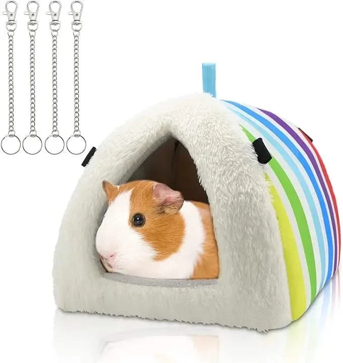 Wontee Large Rainbow Cozy Cave Small Pet Bed for Guinea Pigs, Hamsters & Hedgehogs