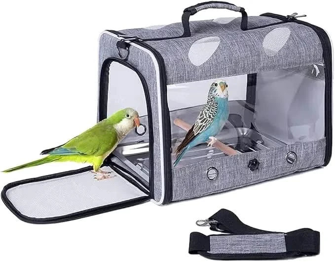 Ventilated Bird Travel Carrier Backpack with Perch, Airline Approved for Parrots, Hiking