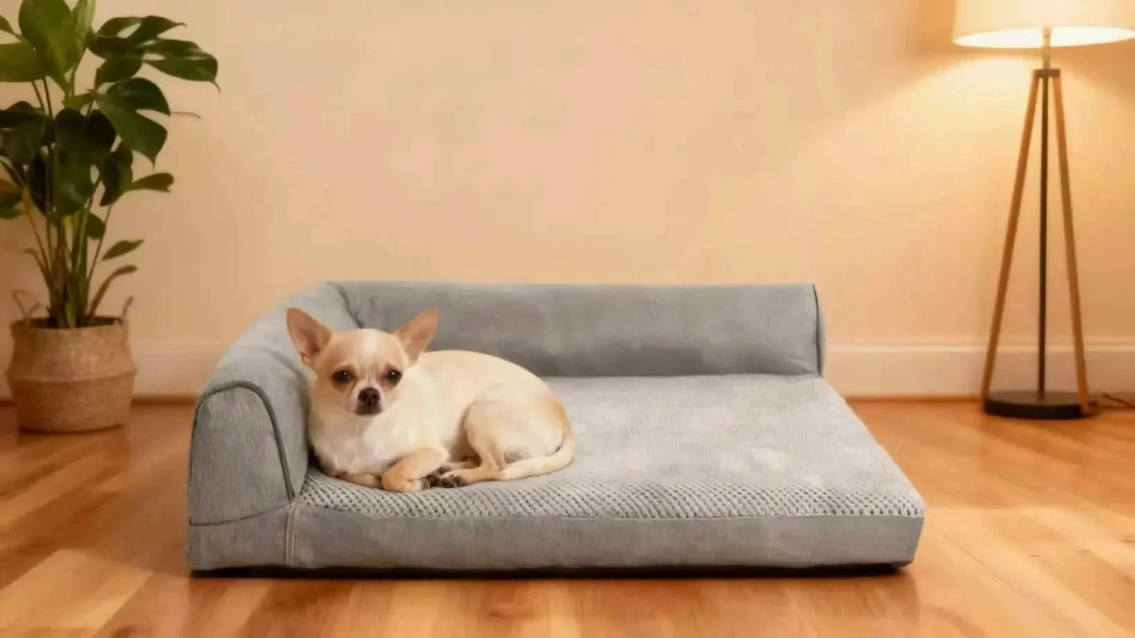 Pet Dog Bed Soft Cushion L Shaped Square Pillow Machine Washable Cover And Detachable Mat Cat House For Puppy Medium Large Dog.