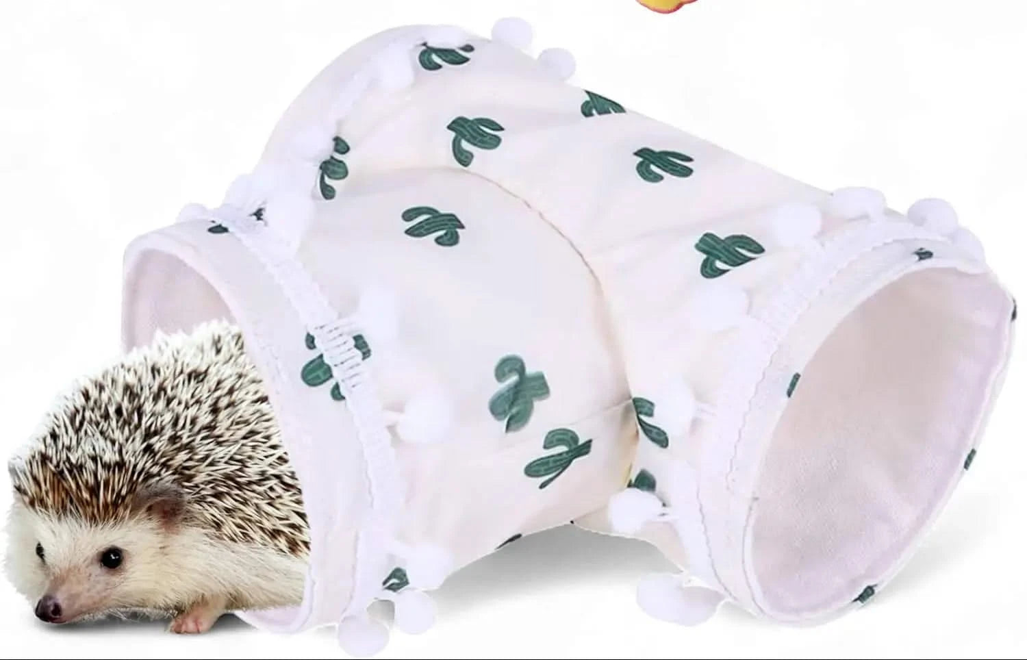 Interactive Hedgehog Hideout Tunnel with Bell Ball Toys for Small Pets