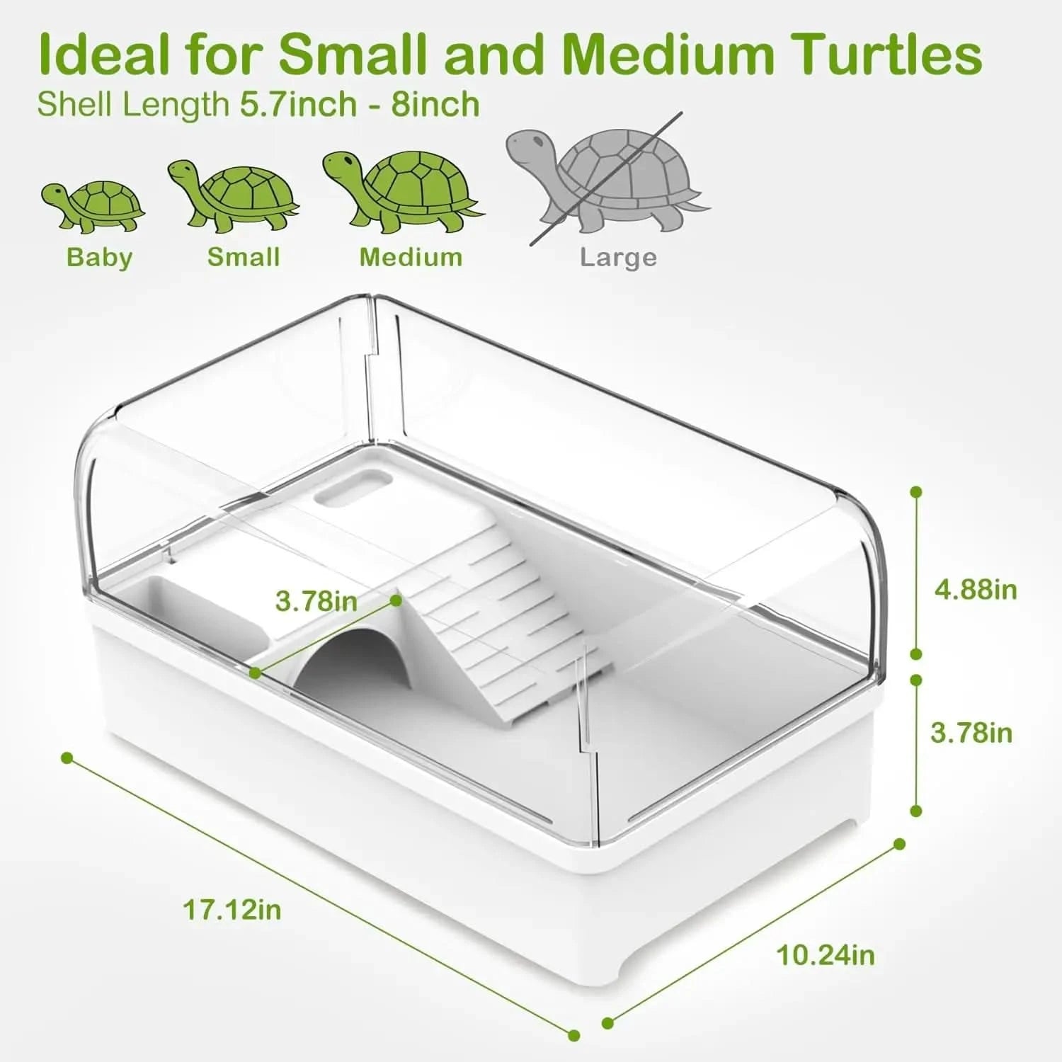 Clioran Turtle Tank Habitat Kit with Filter, 6.5 Gallon Rectangular