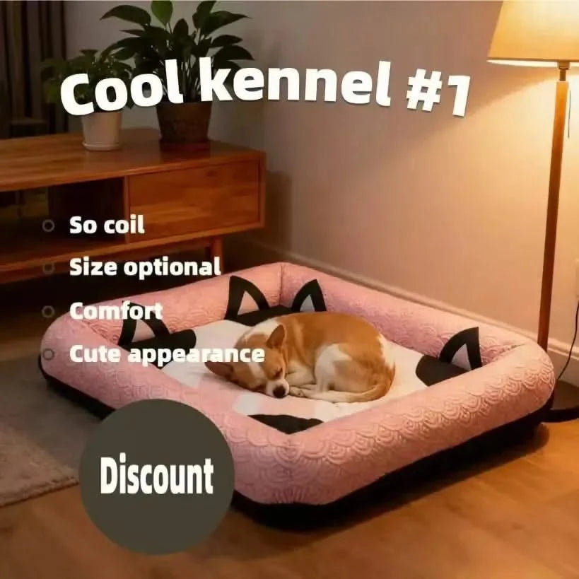 Ice Silk for Dog Cooling Bed Washable Dog Bed Cushion Mat with Non-slip