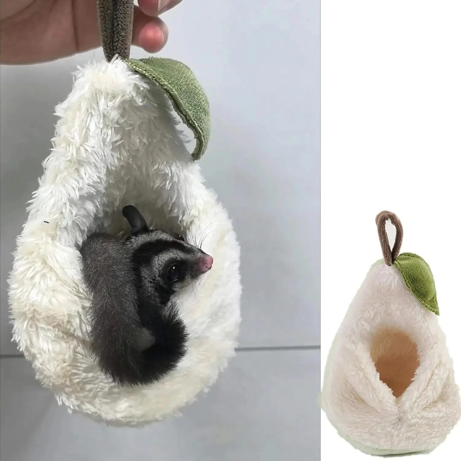Cozy Pear-Shaped Plush Hamster Bed Hideout for Small Pet Habitat Accessories