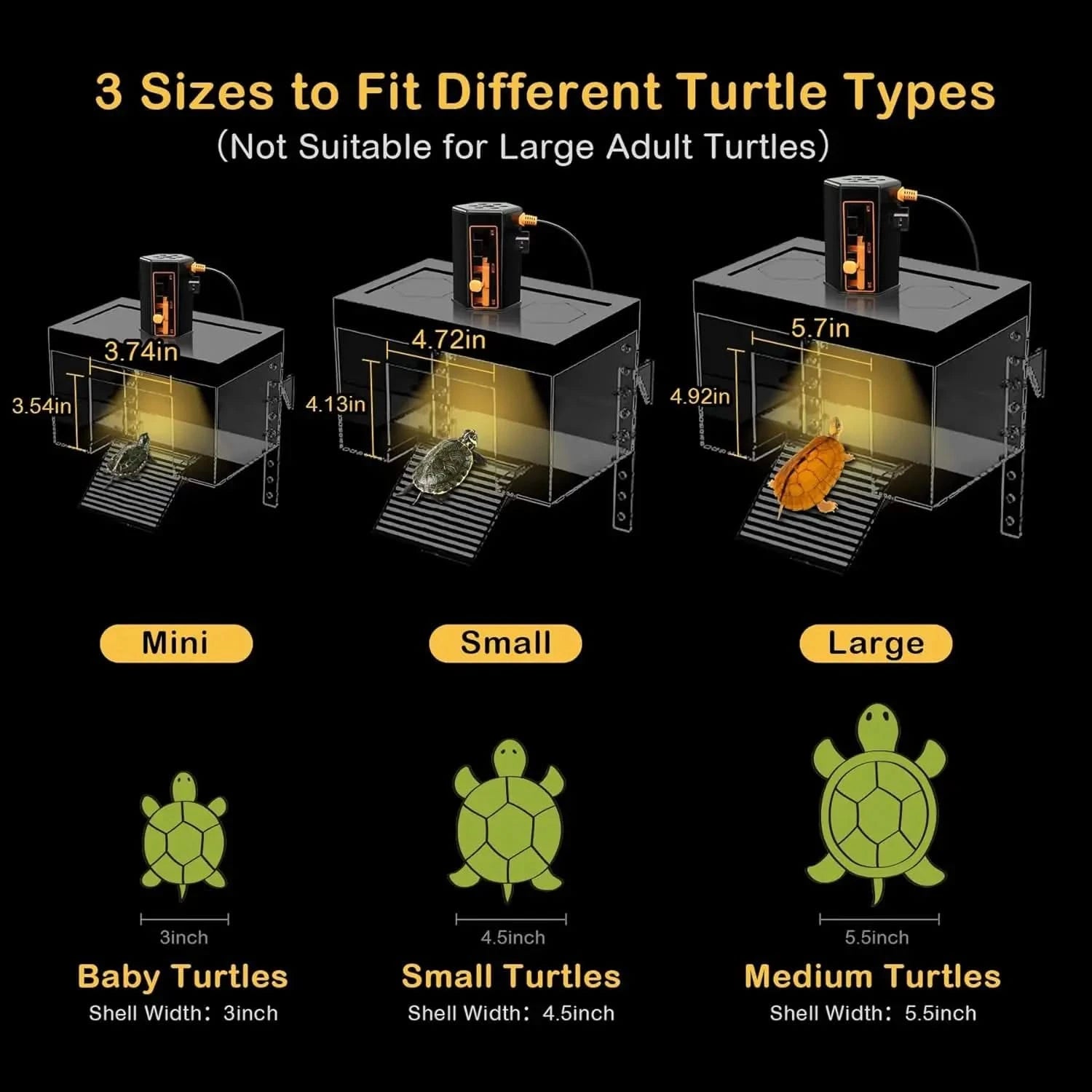 Clioran Elevated Turtle Basking Platform with Light for Small Red Eared Sliders