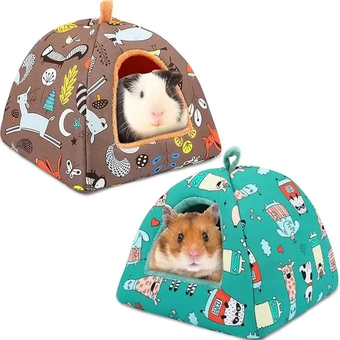 Cozy Plush Washable 2-Pack Small Pet Beds for Guinea Pigs & Hamsters