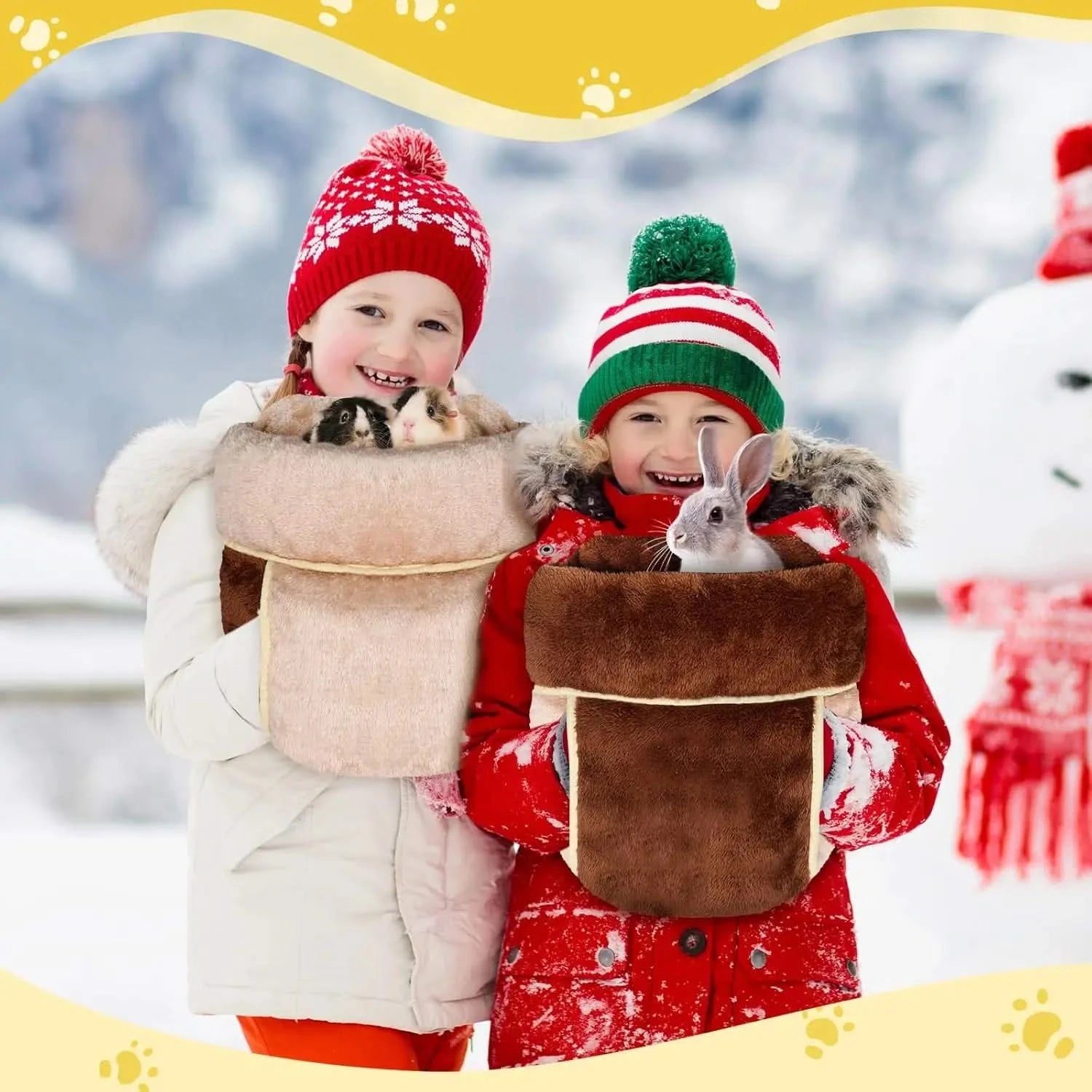 Wenqik 2-Pack Washable Guinea Pig Hideouts, Cozy Cuddle Sack Small Pet Bedding Nest