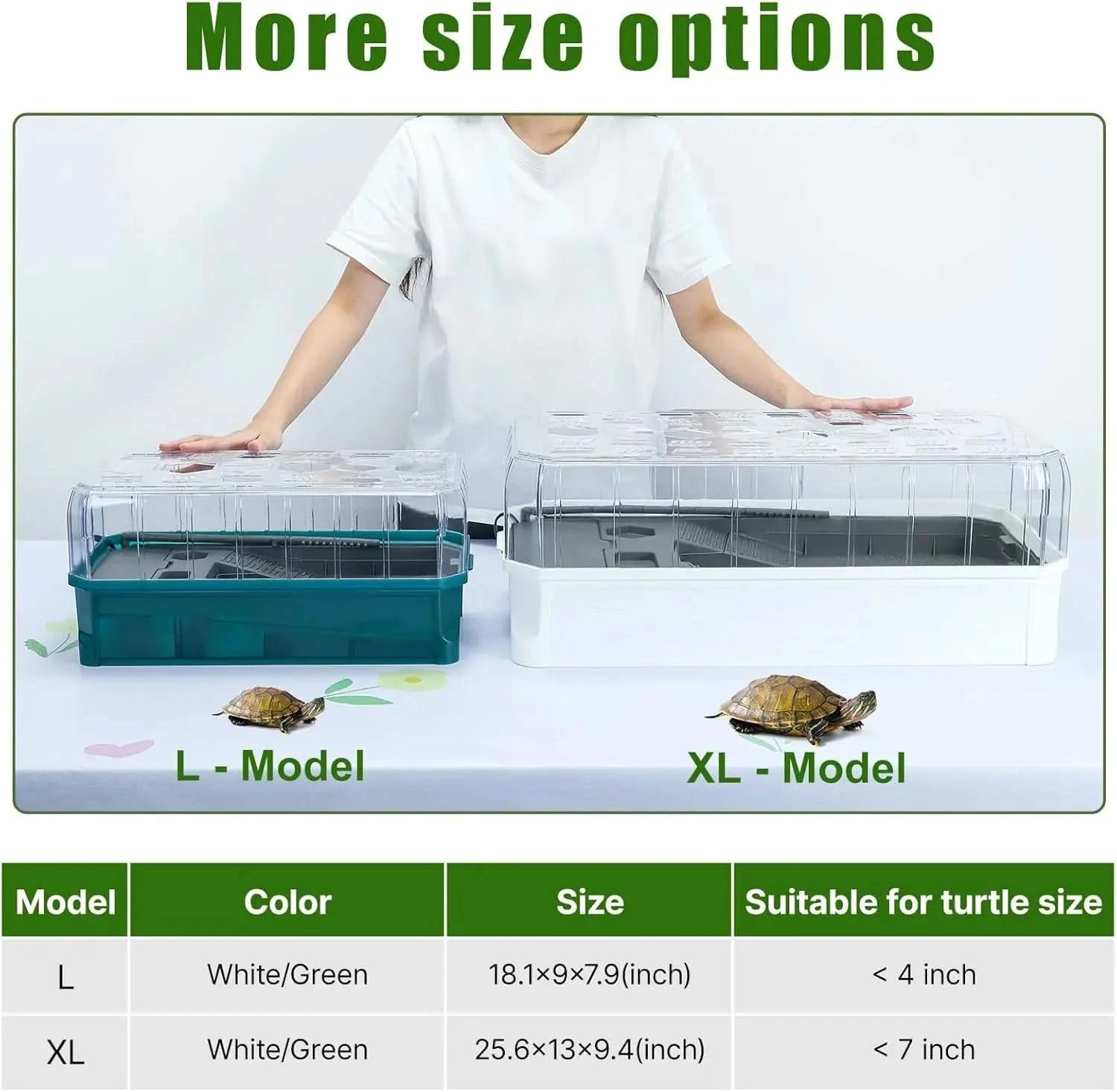 BINANO Spacious Turtle Tank Kit: Rain Shower Filter, Easy Drain